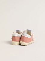Women's Super-Star in coral suede with white leather star and heel tab - Image 4