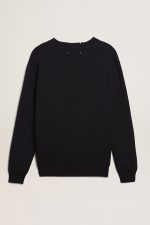 Men's round-neck sweater in dark blue cotton - Image 5