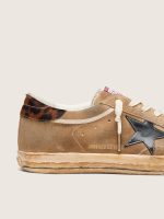 Men's Super-Star LTD in tobacco suede with black star and animal-print heel - Image 4