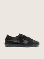Women's Super-Star LTD in perforated black suede with black star and crystals