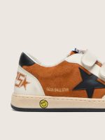 Young Ball Star in brick-red suede and cream leather with black leather star - Image 4