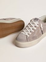 Women's Hi Star sneakers in beige suede with laminated leather star and glitter heel tab - Image 3