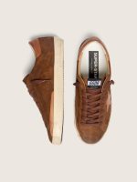 Men's Super-Star LTD in brown suede with brick-red leather star and embroidery with green beads - Image 3