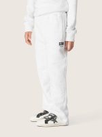 Boys' sweatpants in gray melange cotton fleece with print and logo - Image 5