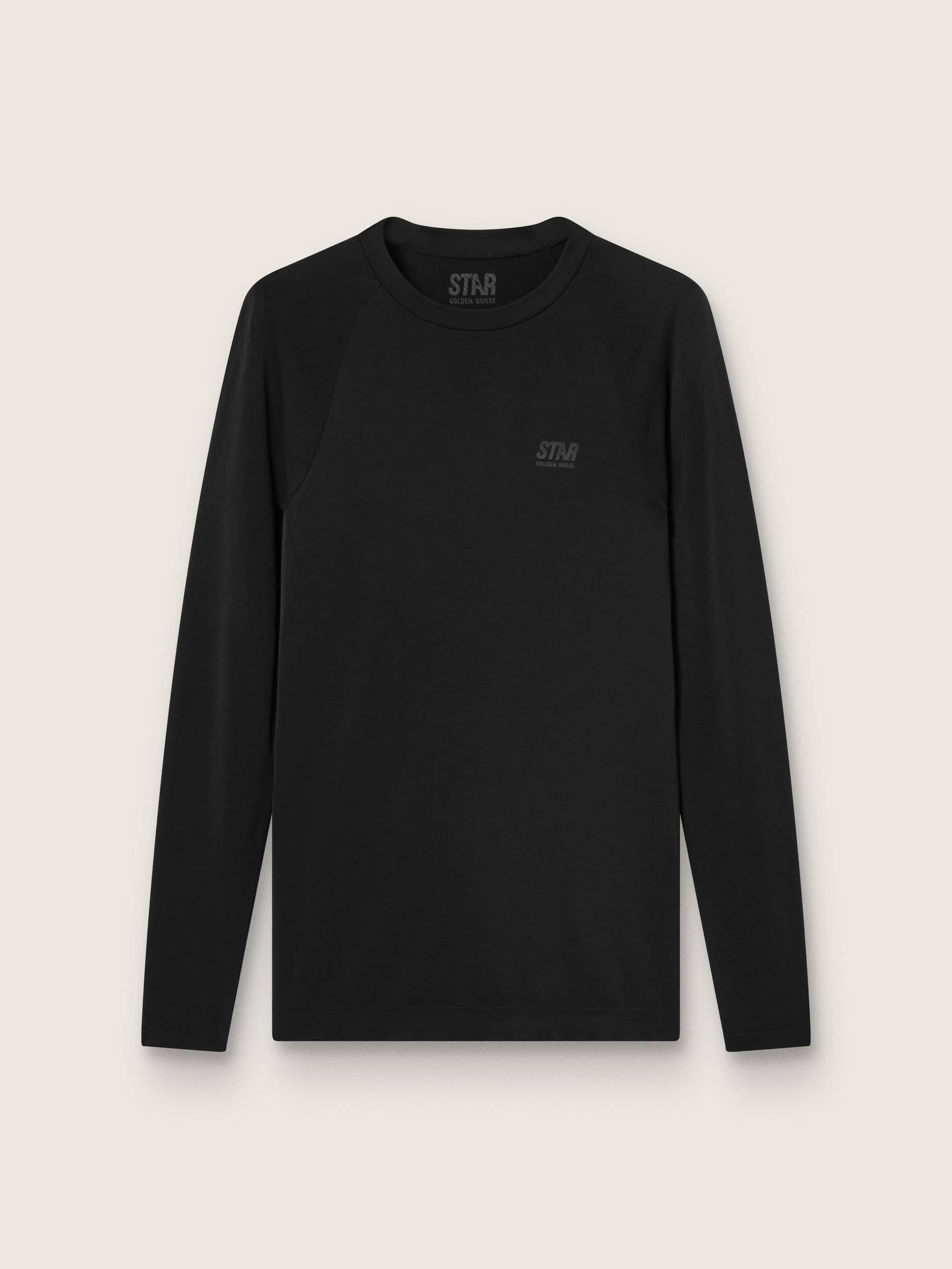 c534855531f12317b491ed55c7132537e0886c1e9be74c5136ca7a0eef4cad5f Men's black long-sleeve sports top - Image 1
