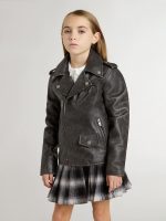 Boys' biker jacket in distressed leather - Image 2