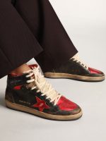 Men's Sky-Star in glossy black leather with red star - Image 3