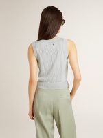 Women's sleeveless tank top in baby blue knit - Image 5