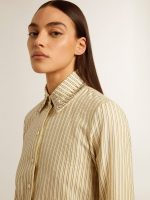 Ecru shirt with stripes and embroidered crystals - Image 5