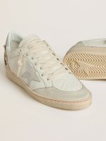 Women's Ball Star in leather with platinum suede star and multicolor floral embroidery - Image 3