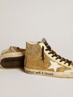 Francy Penstar in gold glitter with white leather star - Image 3