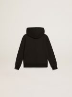 Black hooded sweatshirt with contrasting white star and logo - Image 6