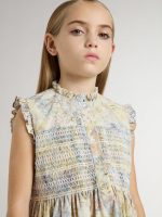 Girls' cotton midi dress with multicolor floral print - Image 3