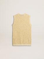 Mesh knit top with sequins and contrasting details - Image 6