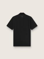 Men's black sports zipped polo shirt - Image 2