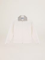 Papyrus white Denise Star Collection zipped sweatshirt with crystal collar