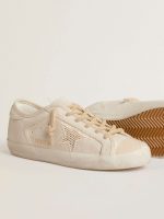 Super-Star in pearl-colored canvas with a tone-on-tone mesh effect star - Image 4