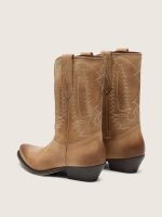 Low Wish Star boots in tobacco-colored suede with heel - Image 3