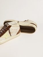 Men's Mid Star in beige glitter with yellow suede star and cotton flash - Image 3