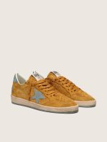 Men's Ball Star in ocher suede with leather star and light blue suede heel tab - Image 2