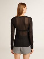 Women's black crew neck t-shirt - Image 4