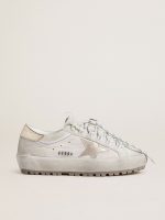 Women's Super-Star Ski in light gray nylon with metallic leather star and heel tab