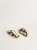May Junior in white and blue leather with leather star and heel tab - Image 2