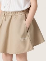 Journey girls' miniskirt in beige cotton gabardine with print - Image 4