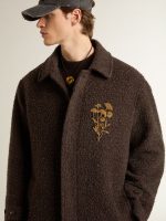 Men's single-breasted Journey coat in wrinkle wool blend with floral pin - Image 5