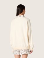 Star unisex cotton sweatshirt in vintage white with VCE embroidered patches - Image 6