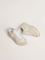 Women's Running Sole in canvas with beige star and platinum metallic leather heel tab - Image 2