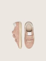 Junior Old School in pink suede with platinum metallic leather star - Image 3