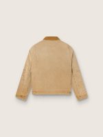 Unisex reversible jacket in beige cotton with check pattern - Image 2