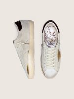 Women's Super-Star CNY in ivory suede with metallic leather star and leather heel tab - Image 3