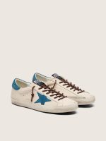 Men's Super-Star in white leather with turquoise suede star - Image 2