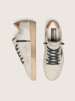 Men's Ball Star LTD in white pony skin and gray suede with green star - Image 3
