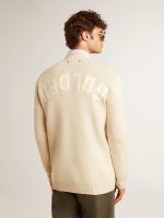 Men's beige cardigan with 'Golden' lettering on the back - Image 4