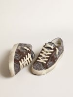 Super-Star in glitter with a brown star and lilac heel tab - Image 2