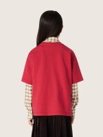 Kids' T-shirt in red cotton jersey with print - Image 6