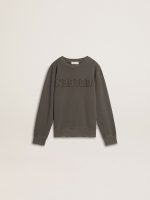Kids' gray sweatshirt with raised logo