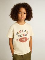 Boys' T-shirt in worn white with multicolor lettering - Image 2