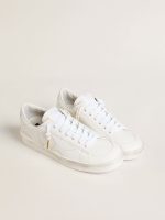 White cotton laces with contrasting gold logo - Image 3