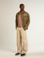 Men's olive-colored cotton shirt - Image 3