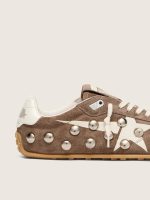 Women's Marathon Speed in anthracite-gray suede with white star and metal studs - Image 5