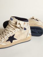 Men's Sky-Star in cream-colored nylon and leather with blue suede star - Image 4