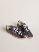 Women's Old School in purple laminated leather with lilac nubuck star and heel tab - Image 2