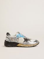 Men's Dad-Star in mesh and silver foiled leather with black leather star