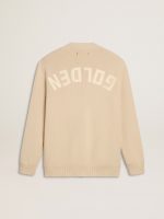 Men's beige cardigan with 'Golden' lettering on the back - Image 6