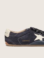 Men's True-Star in dark blue suede with white nappa leather star and heel tab - Image 4
