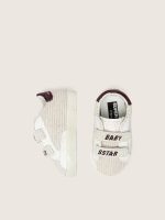 Baby School in velvet with white suede star and burgundy leather heel tab - Image 3